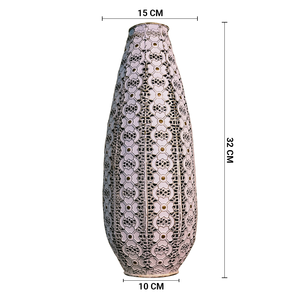 Blossom Lace Tall Metal Floor Vase