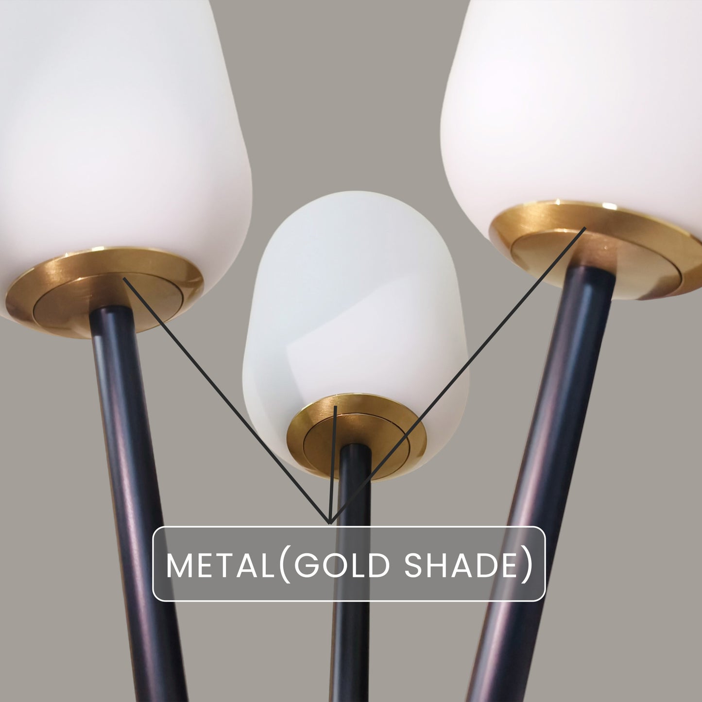 Noir Ember Glass Tripod Floor lamp