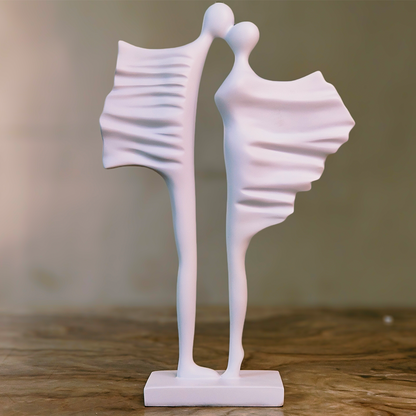 Timeless Bond (White) Abstract Couple Sculpture