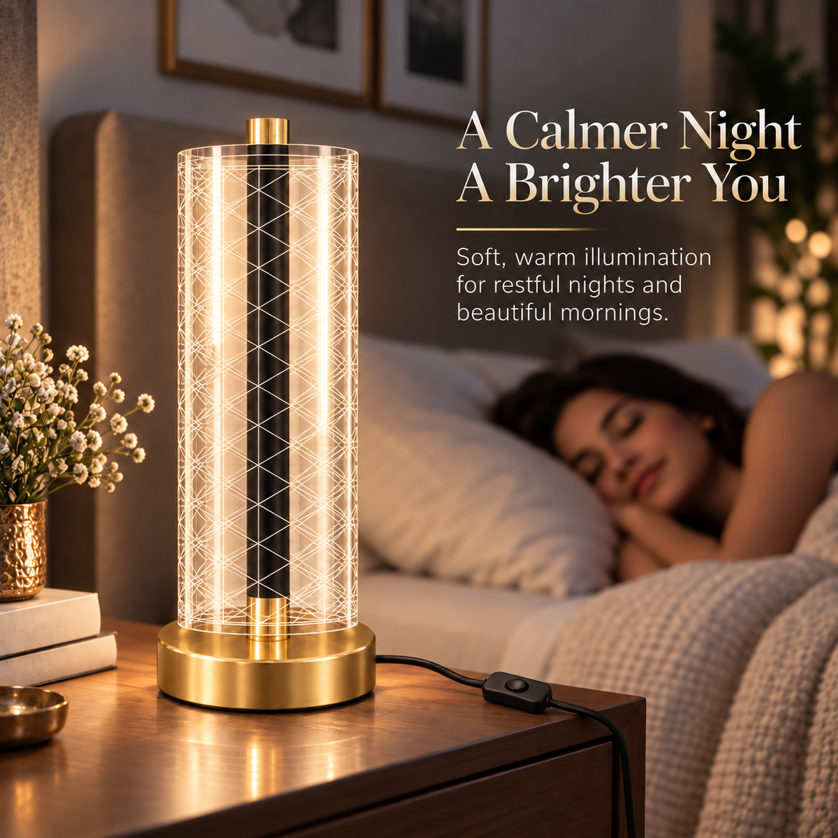 Crystal Grid Table Lamp