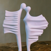 Timeless Bond (White) Abstract Couple Sculpture