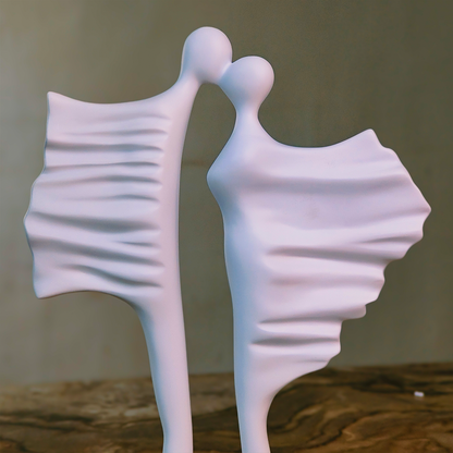 Timeless Bond (White) Abstract Couple Sculpture
