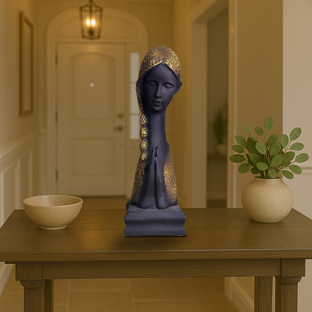 Grace in Silence – Praying / Welcome Woman Sculpture