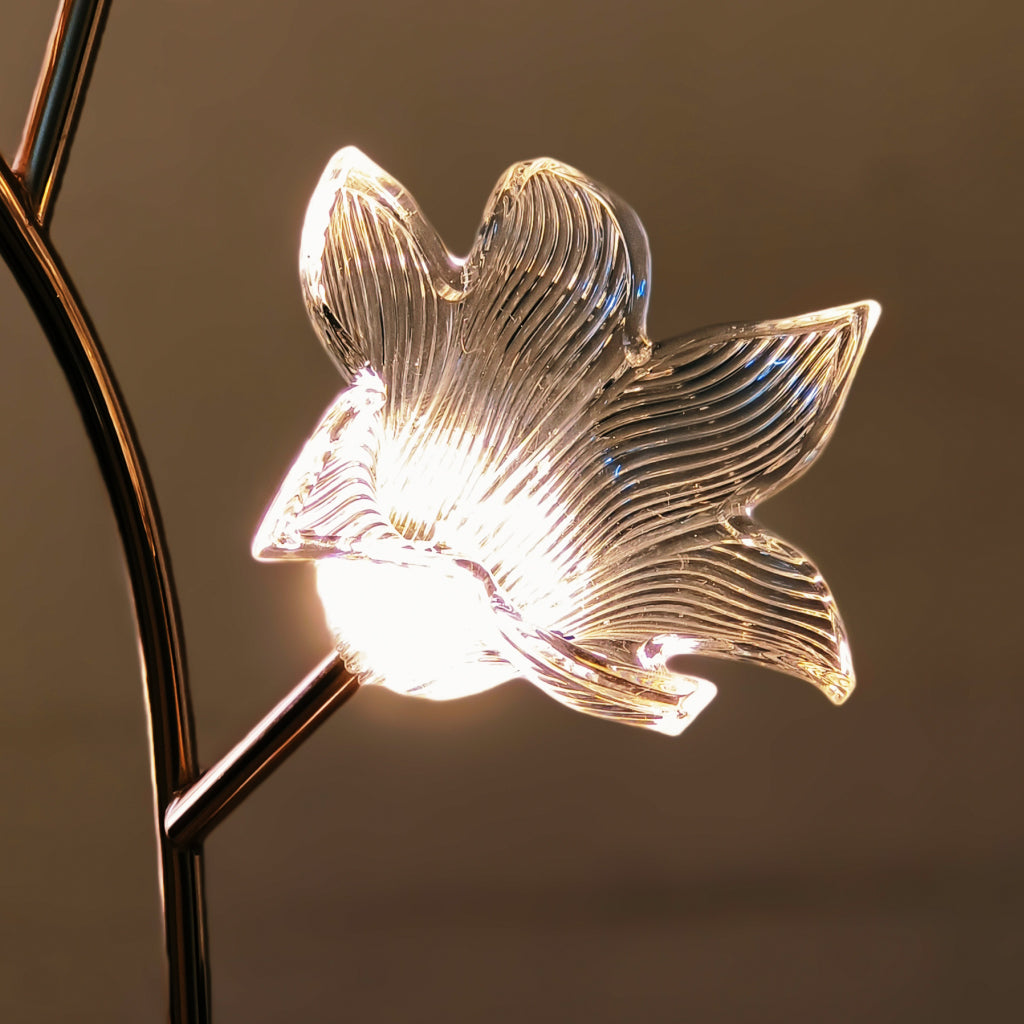 Glass Lume Lily (Gold, Built-In LED) Floor Lamp