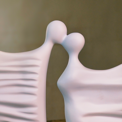 Timeless Bond (White) Abstract Couple Sculpture