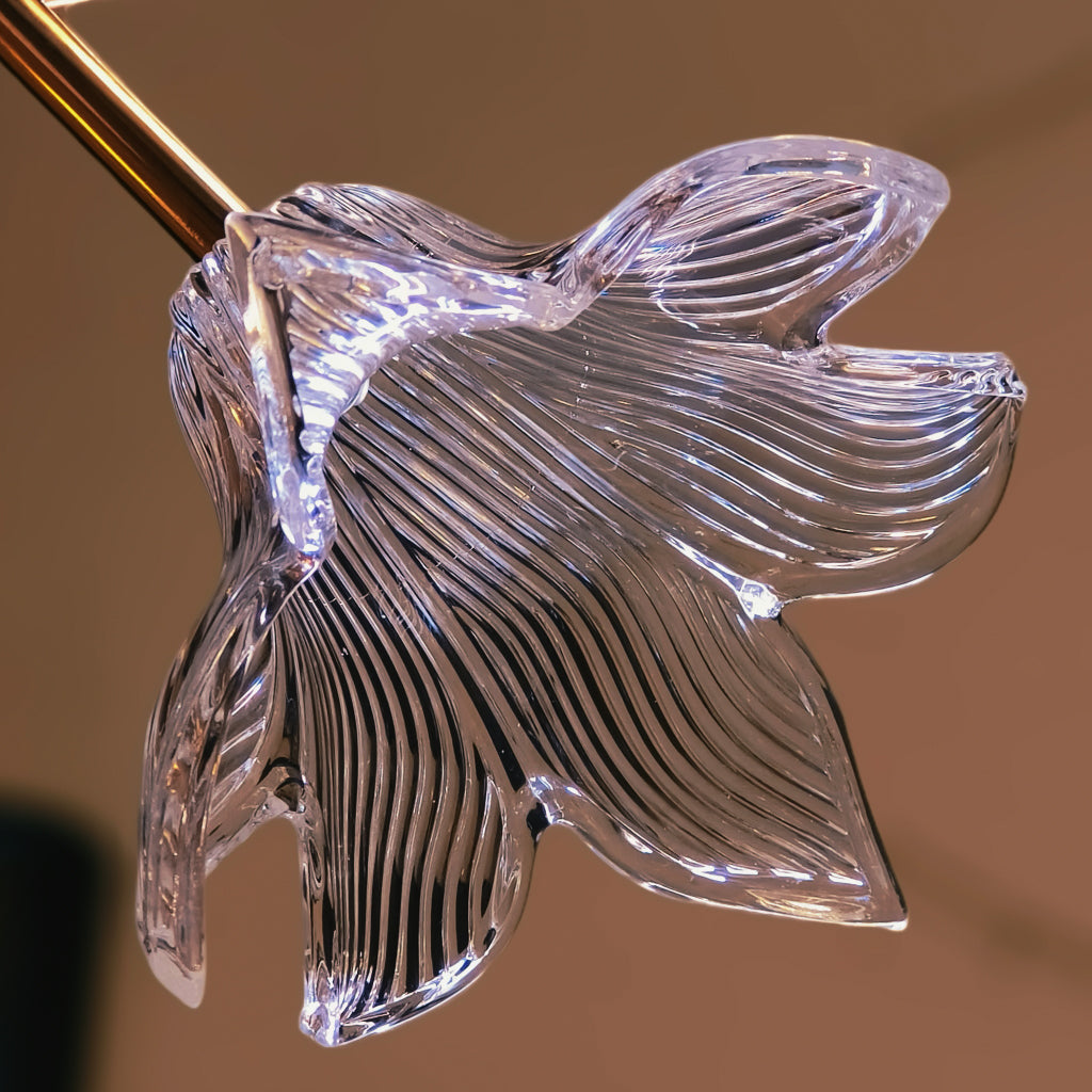 Glass Lume Lily (Gold, Built-In LED) Floor Lamp