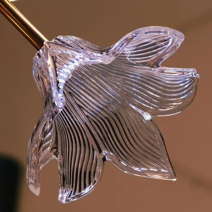 Glass Lume Lily (Gold, Built-In LED) Floor Lamp