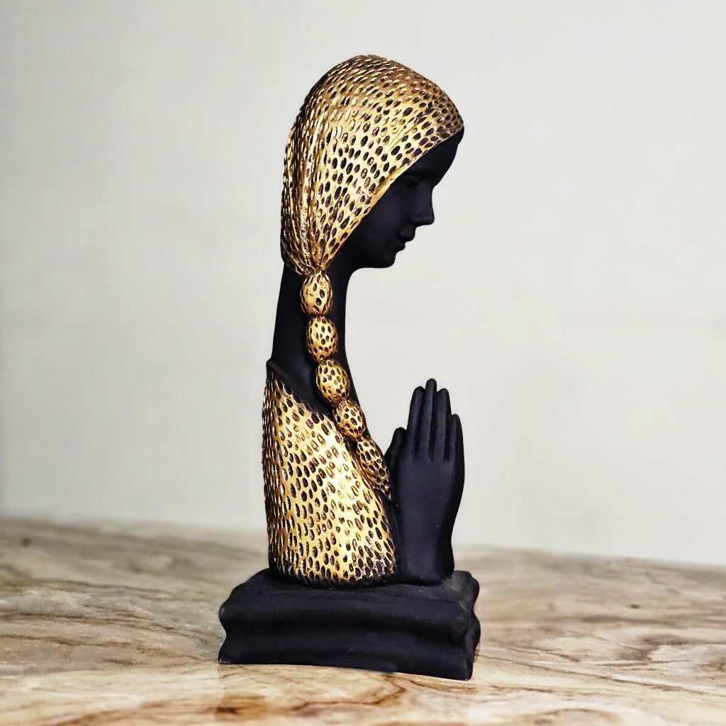 Grace in Silence – Praying / Welcome Woman Sculpture