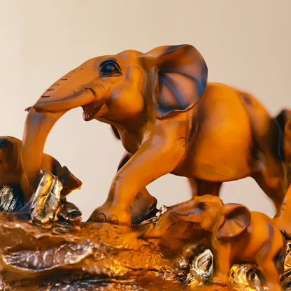 Elephant Family Harmony – Resin Table Decor Showpiece