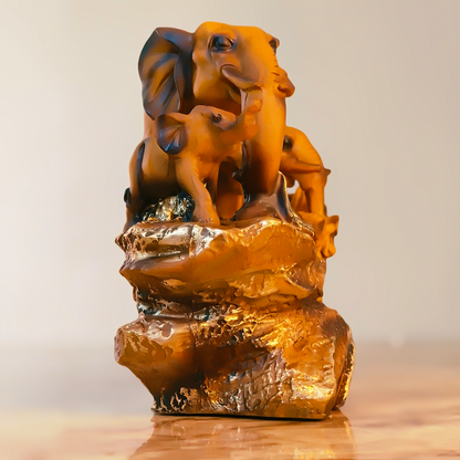 Elephant Family Harmony – Resin Table Decor Showpiece