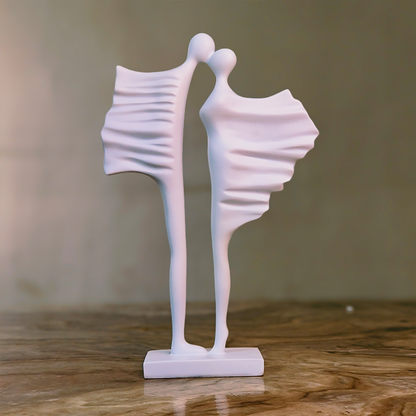 Timeless Bond (White) Abstract Couple Sculpture