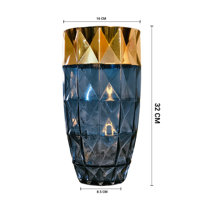 Crystal Crest (Big Size)– Diamond-Cut Glass Vase