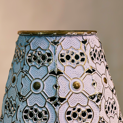 Blossom Lace Tall Metal Floor Vase