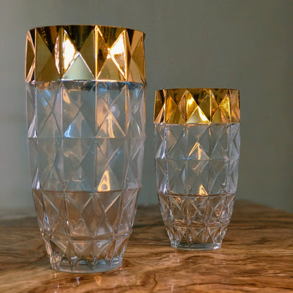 Crystal Crest White (Small Size)– Diamond-Cut Glass Vase