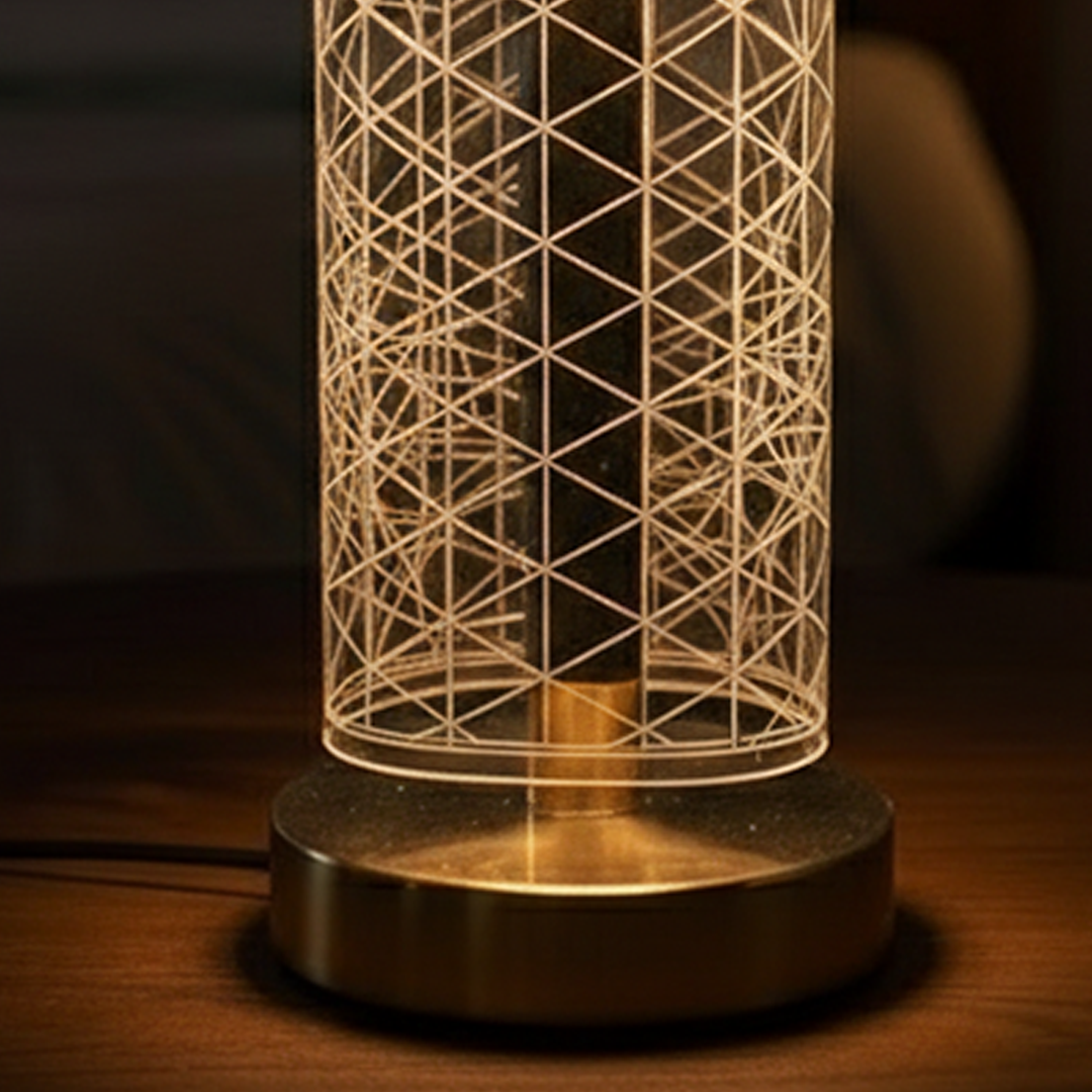 Crystal Grid Table Lamp