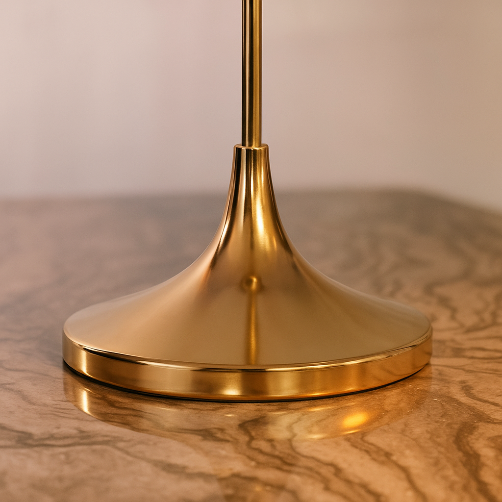 Glass Lume Lily (Gold, Built-In LED) Floor Lamp