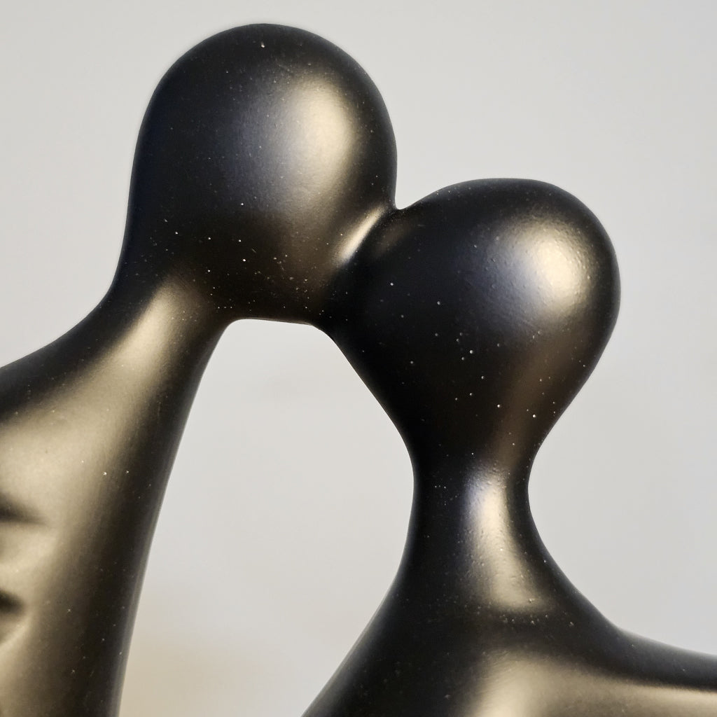 Timeless Bond (Black) Abstract Couple Sculpture