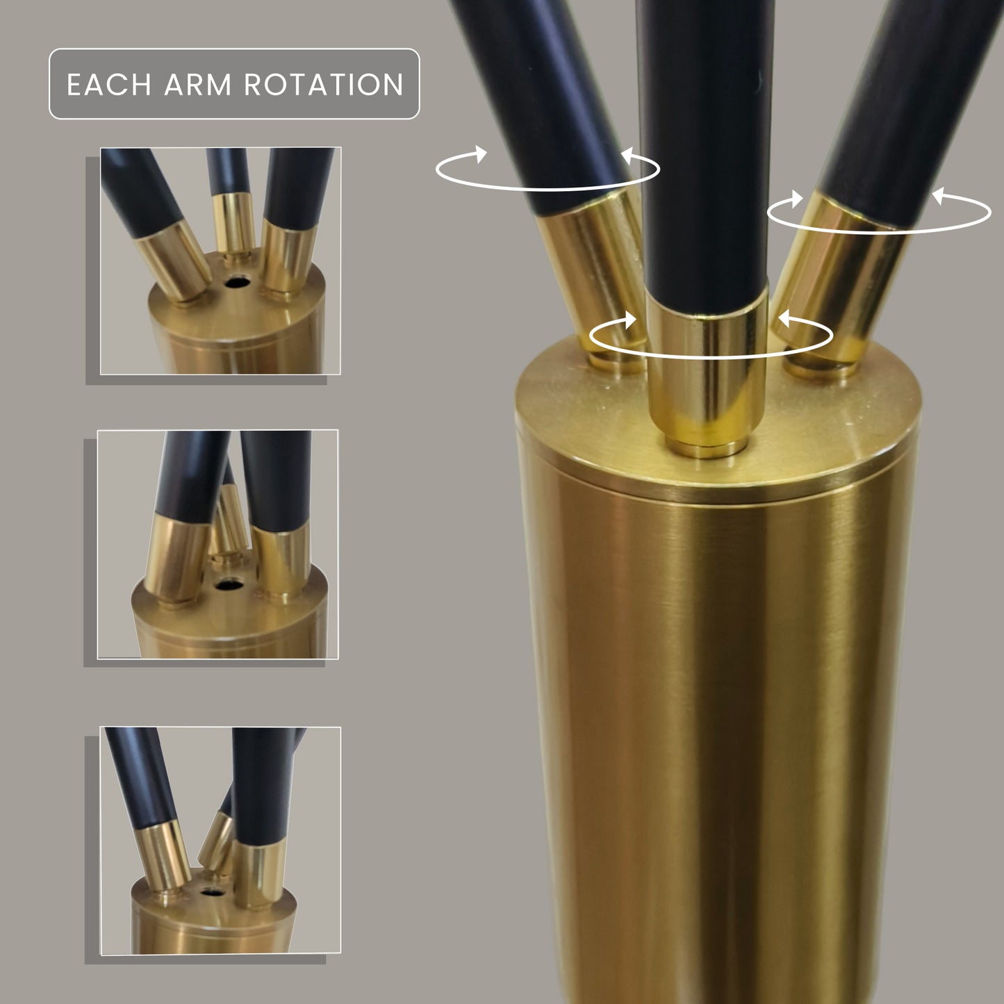 Noir Ember Glass Tripod Floor lamp