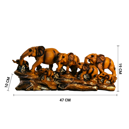 Elephant Family Harmony – Resin Table Decor Showpiece