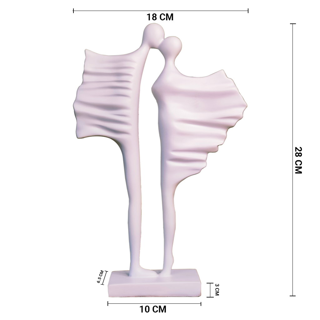 Timeless Bond (White) Abstract Couple Sculpture