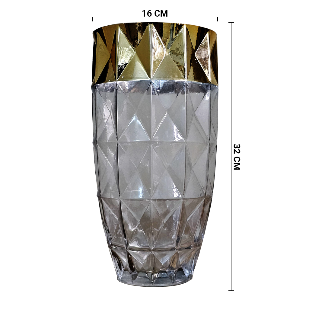 Crystal Crest (Big Size)– Diamond-Cut Glass Vase