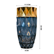 Crystal Crest Black (Small Size)– Diamond-Cut Glass Vase